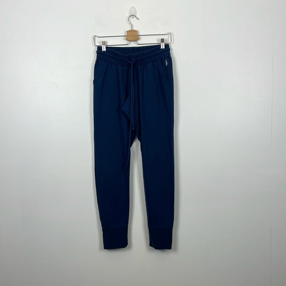 Free People Movement Sweatpant Joggers Womens M Blue Drawstring Elastic Waist